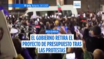 El Gobierno búlgaro retira el proyecto de presupuesto para 2026 tras las protestas masivas