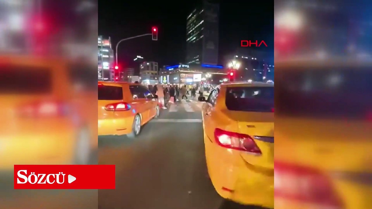 Kırmızı ışıkta geçen taksici kendisini uyaran yayaya saldırdı