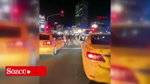 Kırmızı ışıkta geçen taksici kendisini uyaran yayaya saldırdı