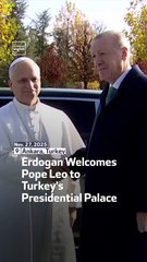 Erdogan Welcomes Pope Leo to Turkey's Presidential Palace