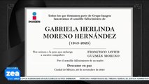 Lamentamos el fallecimiento de la Sra. Gabriela Herlinda Moreno Hernández