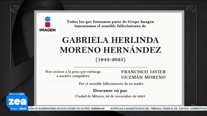 Lamentamos el fallecimiento de la Sra. Gabriela Herlinda Moreno Hernández