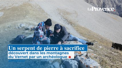 Un serpent de pierre à sacrifice découvert dans les montagnes  du Vernet par un archéologue amateur