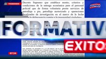 Normas legales: Gobierno fija pago de S/16 por hora a policías que patrullen en franco o vocaciones