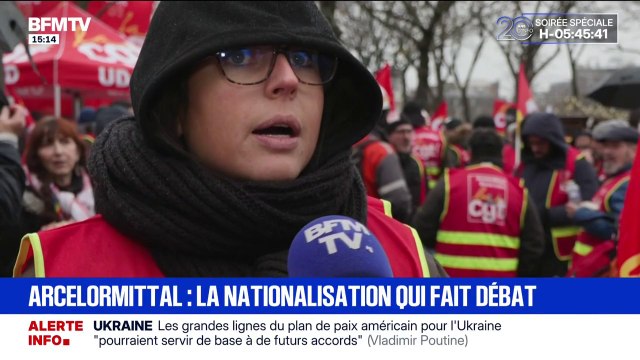 C'est toute notre vie qui est en jeu : des salariés, soutenant la nationalisation d'ArcelorMittal, manifestent devant l'Assemblée