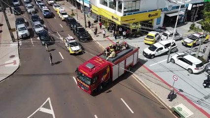 Imagens aéreas registram cortejo fúnebre do soldado da Polícia Militar Ariel Julio Rubenich