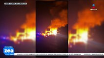Se desata incendio en negocio de tarimas de Navolato, Sinaloa