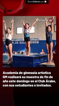 Academia de gimnasia artística GM realizará su muestra de fin de año este domingo en el Club Árabe, con sus estudiantes e invitados.