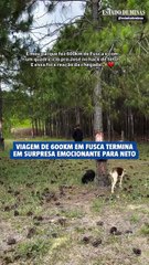 Avô viaja 600 km de Fusca e emociona neto com surpresa