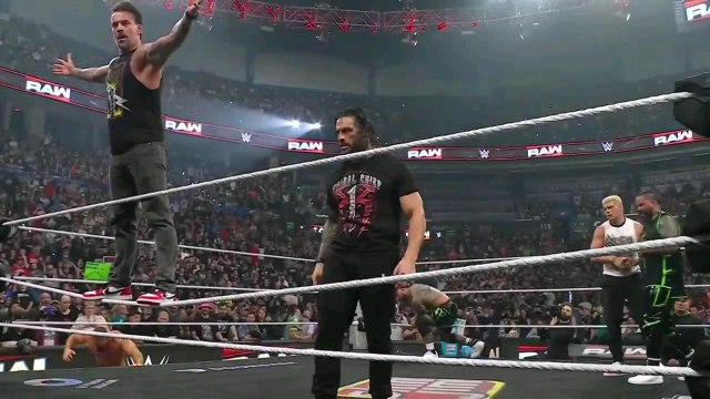 Roman Reigns The Usos Cody Rhodes and Cm Punk destroys Logan Paul after Raw went of air