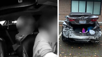 Rideshare carrying woman is rammed four times and almost driven off the road by crazed husband