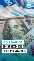Peso mexicano avanza marginalmente frente al dólar en sesión de pocos cambios