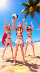 Huntrix Plays Volleyball KPop Demon Hunters #kpopdemonhunters #huntrix #kpdh #sajaboys #rujinu #sodapop