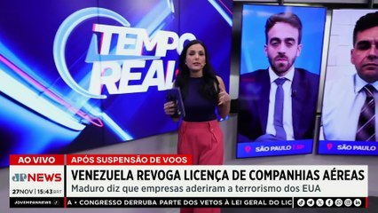 Venezuela revoga licença de companhias aéreas dos EUA que suspenderam voos no país | TEMPO REAL