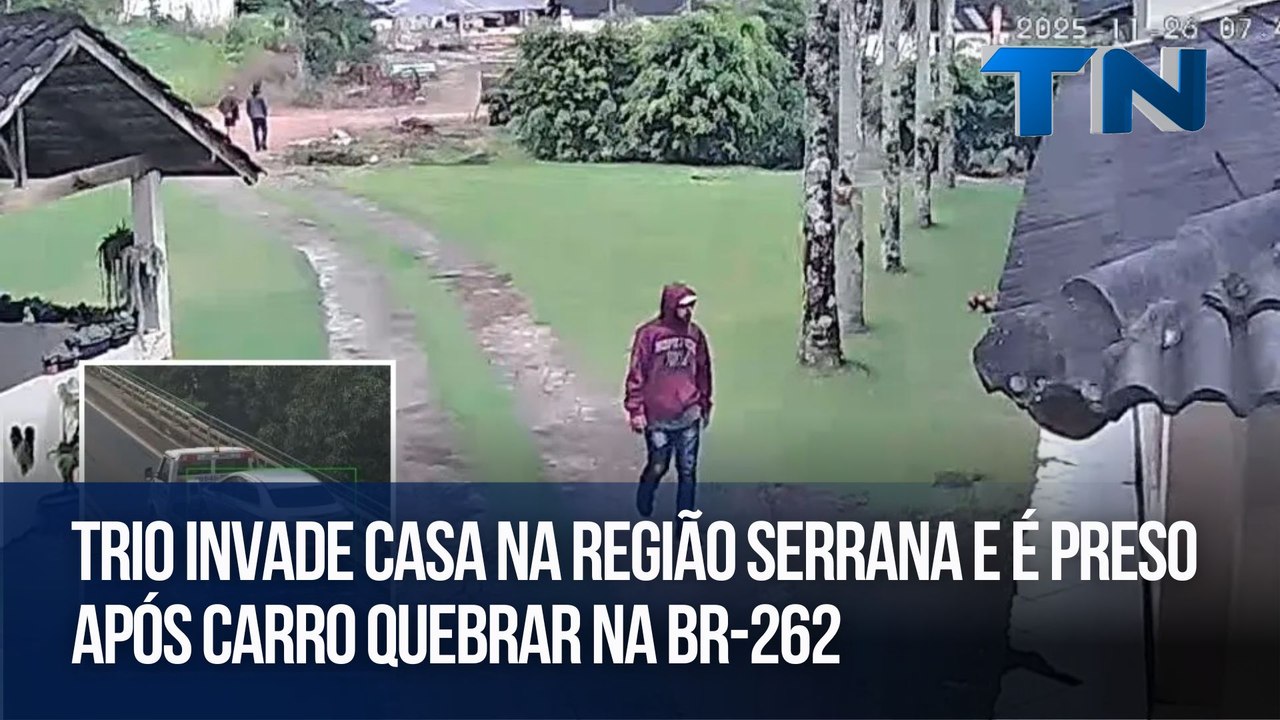 Trio invade casa na Região Serrana e é preso após carro quebrar na BR-262