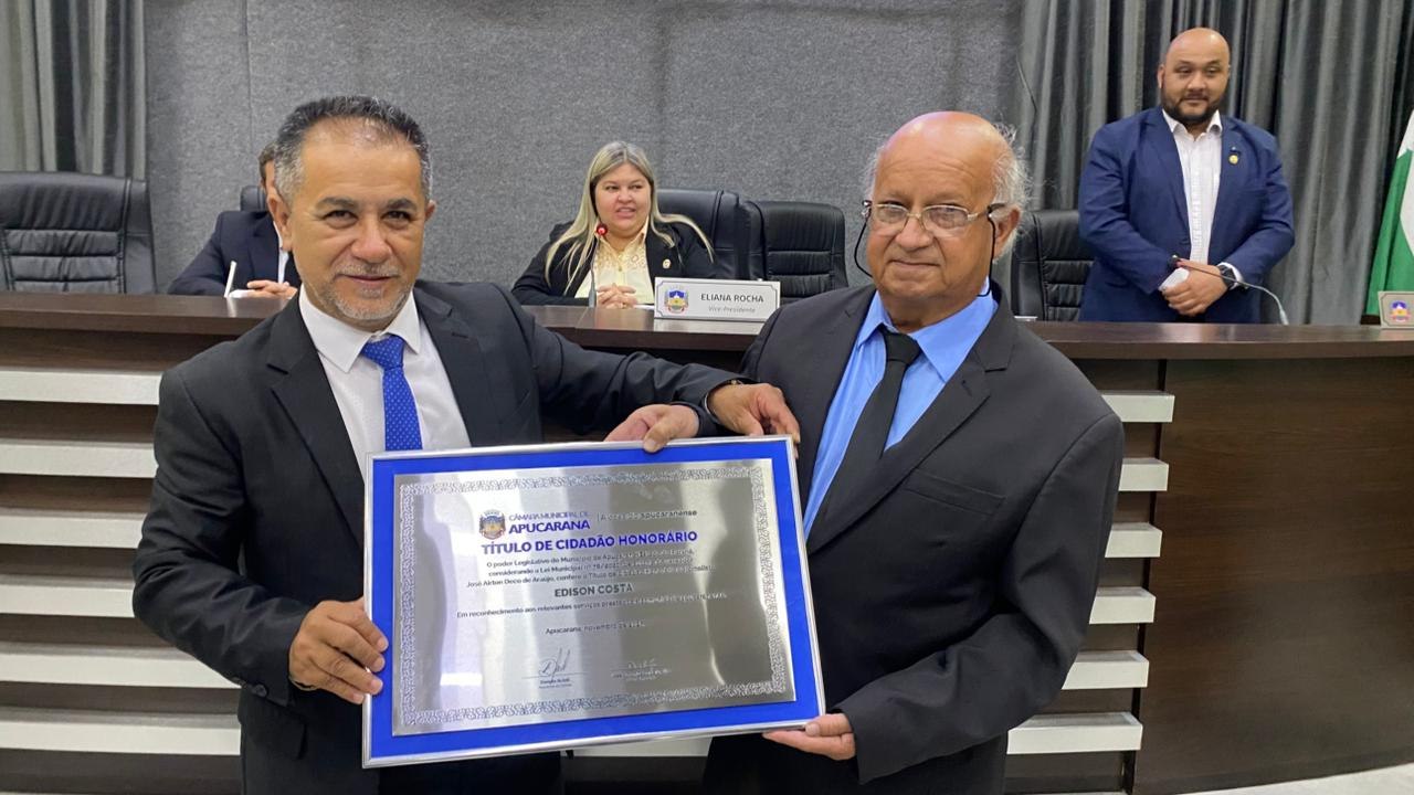 Jornalista Edison Costa ganha título de Cidadão Honorário de Apucarana