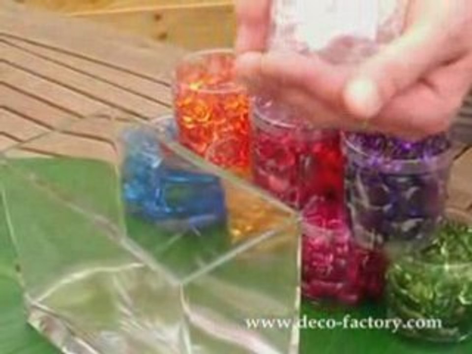 Galets déco acrylique rouge transparents