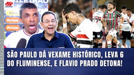 "LEVAR 6 a 0??? O SÃO PAULO TÁ SE APEQUENANDO! DEFINHANDO! A QUEDA É INEVITÁVEL" FLAVIO PRADO DETONA