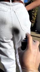 Give your old jeans a fresh look with quick spray-paint magic! 👖🎨