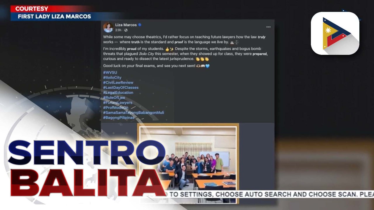 First Lady Liza Araneta-Marcos, iginiit na nakatuon ang pansin sa pagtuturo ng batas sa halip na patulan ang mga pahayag na 'theatrics'