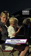 Patriotic Toddler Steals the Show by Tasting a Flag During Fireworks|| Heartsome 💖