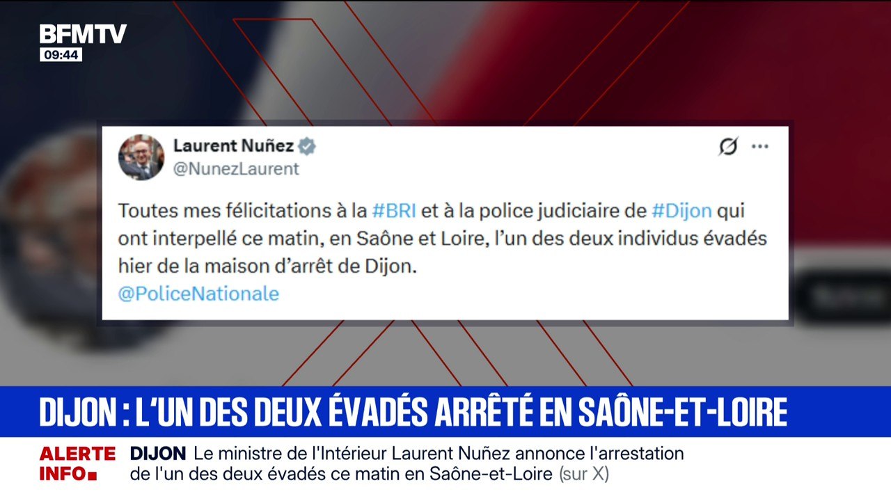 L'un des détenus évadés de la prison de Dijon a été interpellé en Saône-et-Loire