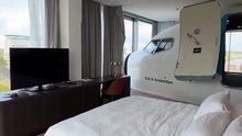 “Hotel in Amsterdam with a Boeing 737 plane in room 737”