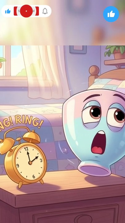 Sleepy Cup vs Loud Alarm! ☕😂 #shorts #animation #funny #fyp #objectheart #cartoon