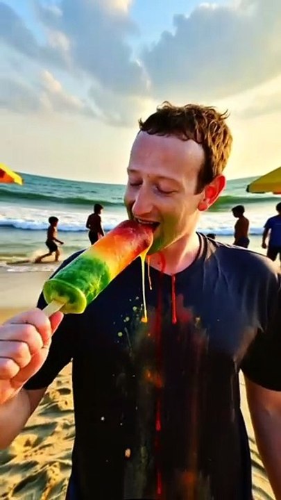 Mark Zuckerberg enjoying gola ganda at Clifton Beach Karachi