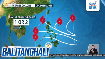 PAGASA - 1 o 2 bagyo, posibleng mabuo o pumasok sa PAR ngayong Disyembre | Balitanghali