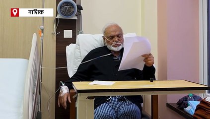 एका हातात कागद, दुसऱ्या हातात सलाईन! छगन भुजबळांचा हॉस्पिटलमधून महायुतीच्या उमेदवारांकरिता प्रचार