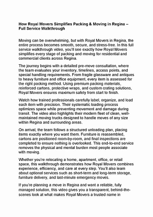 Furniture Removals Near Me Made Easy with Royal Movers in Regina