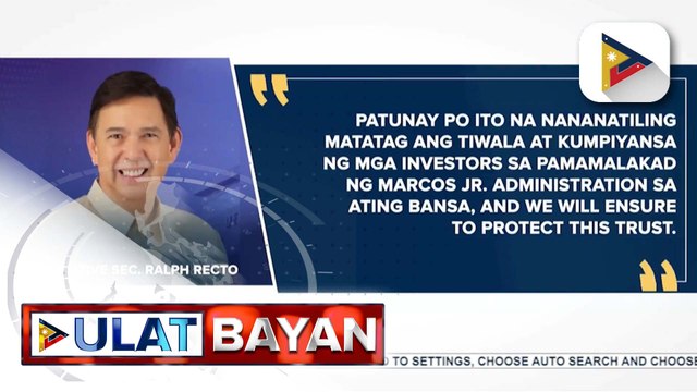 Tiwala ng investors sa bansa, napatunayan sa pagpapatibay ng positive outlook ng S&P Global Ratings sa Pilipinas