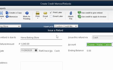 44 - Credit Memo transaction: Give a Refund Option