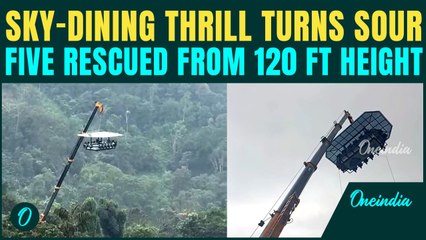 Stuck in the Air in Kerala: Terrifying Visuals as Five people Dangle 120 Feet mid-air