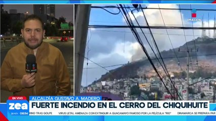 Se registra fuerte incendio en el Cerro del Chiquihuite