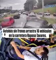 Autobús pierde freno y provoca un accidente en zanja en Raposo