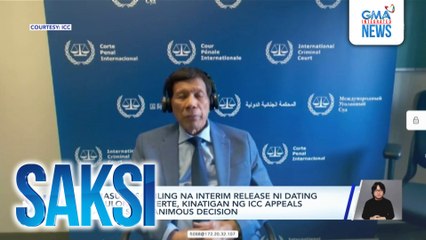 Pagbasura sa hiling na interim release ni dating Pangulong Duterte, kinatigan ng ICC Appeals Chamber sa unanimous decision | Saksi