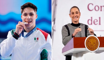 Claudia Sheinbaum entrega reconocimiento a Osmar Olvera en el Premio Nacional de Deportes 2025