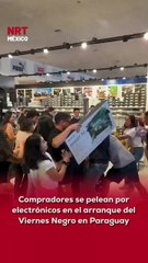 🛒⚡ P3leas y empujones entre compradores se registraron en Paraguay durante el inicio del Viernes Negro, todo por conseguir aparatos electrónicos en oferta.