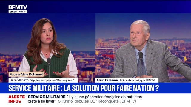 Sarah Knafo, eurodéputée Reconquête , estime que le service militaire volontaire est une bonne idée