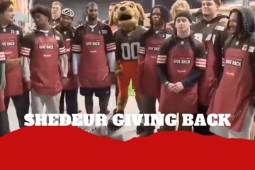 Shedeur Sanders gives back on Thanksgiving as he hands out food and essentials to families in need