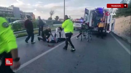 Trabzon’da kaldırımda yürüyen babaanne ile iki torununa çarptı