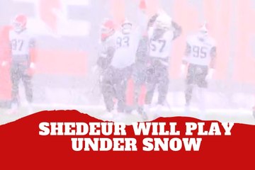 Shedeur Sanders and the Browns practice covered in snow ahead of game against 49ers