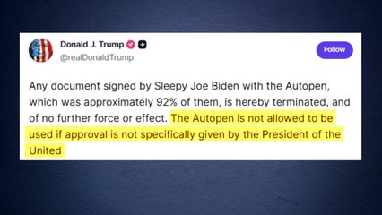 트럼프 "바이든이 자동서명기로 서명한 모든 행정명령 취소" / YTN