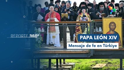 Papa León XIV culmina su último acto público en ruinas de basílica en Türkiye