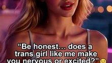 “Be honest… does a trans girl like me make you nervous or excited?” 😉