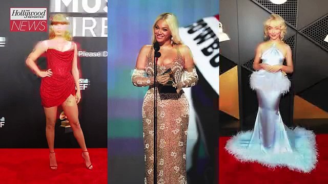 2025 Grammys Red Carpet Fashion: Taylor Swift, Cardi B, Sabrina Carpenter & More | THR News Video