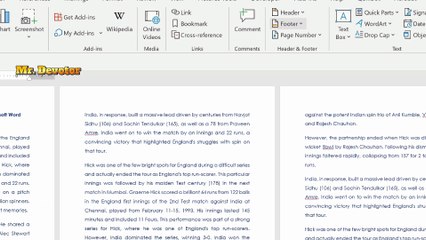 Add Roman Page Numbers (i, ii, iii) in Footer of Microsoft Word Document