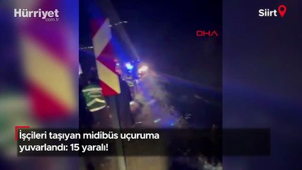 İşçileri taşıyan midibüs uçuruma yuvarlandı: 15 yaralı!